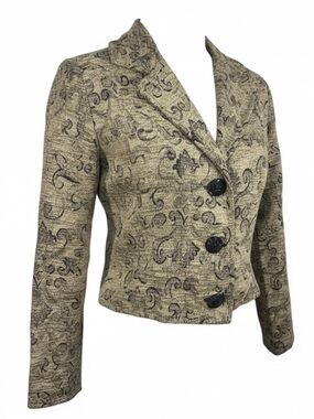 Painted Pony Vintage Tapestry Cropped Jacket Brown Earthtone Womens Small